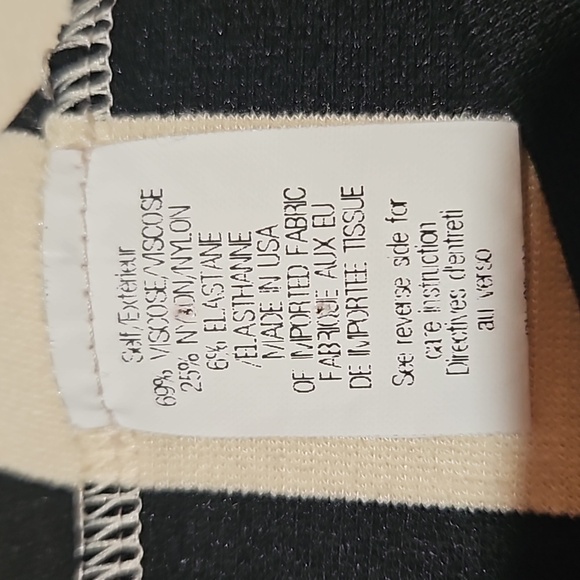 Beige and Black Striped Knit Dress - Picture 8 of 8